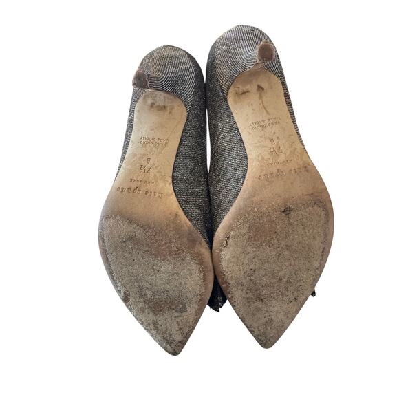 Kate Spade Womens Juliette Bow Toe Dress Pumps Sparkly Wedding Evening SIZE 7.5 - Picture 6 of 11